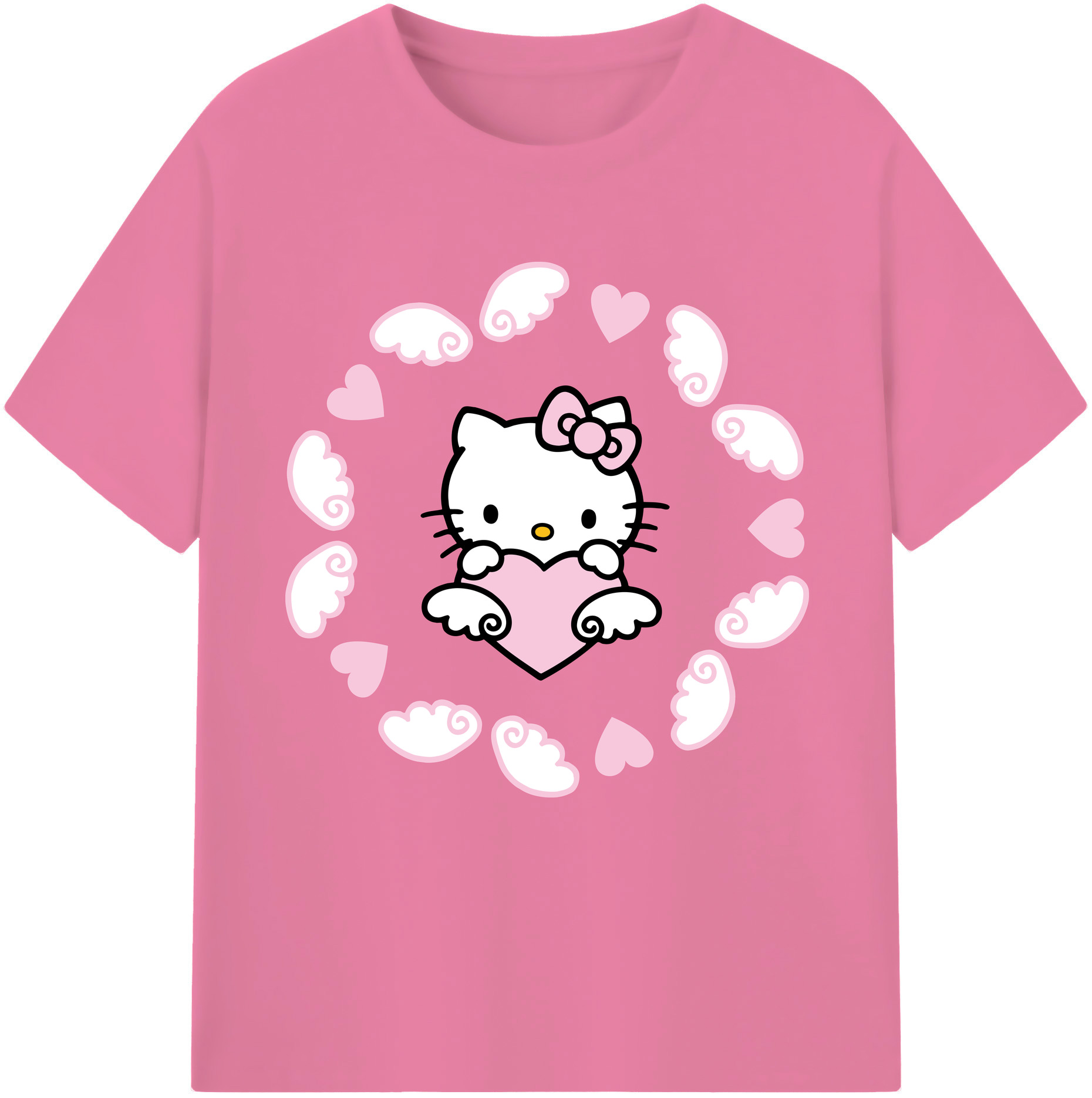 （画像用） Hello Kitty ハローキティ 綿100％半袖Tシャツ（フロントプリント）
